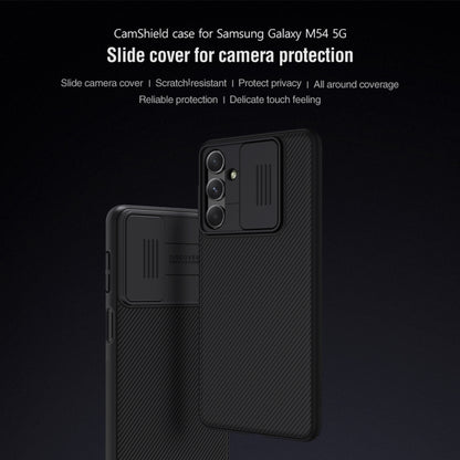 For Samsung Galaxy M54 5G NILLKIN Black Mirror Series Camshield PC Phone Case(Blue) - Galaxy Phone Cases by NILLKIN | Online Shopping UK | buy2fix