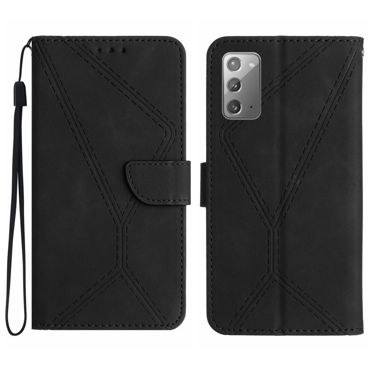 For Samsung Galaxy Note20 Stitching Embossed Leather Phone Case(Black) by buy2fix