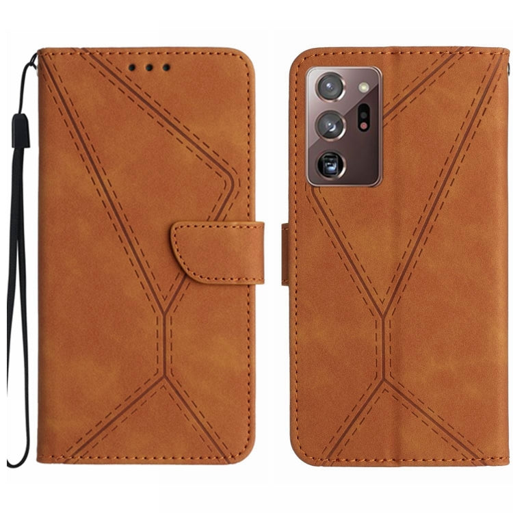 For Samsung Galaxy Note20 Ultra Stitching Embossed Leather Phone Case(Brown) by buy2fix