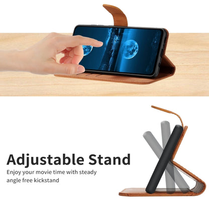 For Samsung Galaxy Note10+ Stitching Embossed Leather Phone Case(Brown) by buy2fix