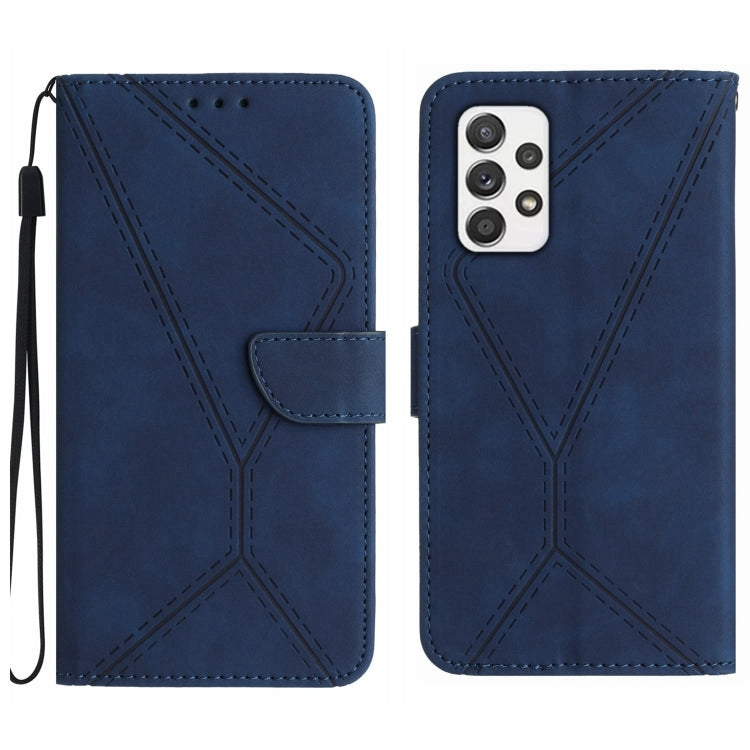 For Samsung Galaxy A23 4G / 5G Stitching Embossed Leather Phone Case(Blue) by buy2fix