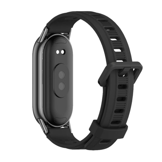 For Xiaomi Smart Band 10 / 9 / 8 Mijobs Flat Hole Breathable Silicone Watch Band(Black) - Watch Bands by MIJOBS | Online Shopping UK | buy2fix