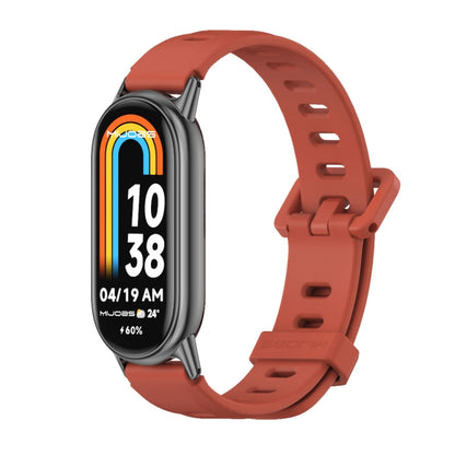 For Xiaomi Smart Band 10 / 9 / 8 Mijobs Flat Hole Breathable Silicone Watch Band(Orange+Black) - Watch Bands by MIJOBS | Online Shopping UK | buy2fix