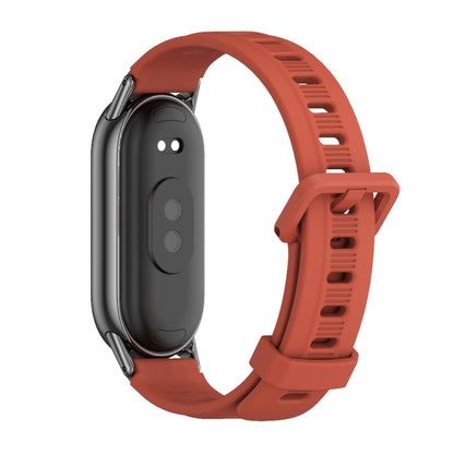 For Xiaomi Smart Band 10 / 9 / 8 Mijobs Flat Hole Breathable Silicone Watch Band(Orange+Black) - Watch Bands by MIJOBS | Online Shopping UK | buy2fix