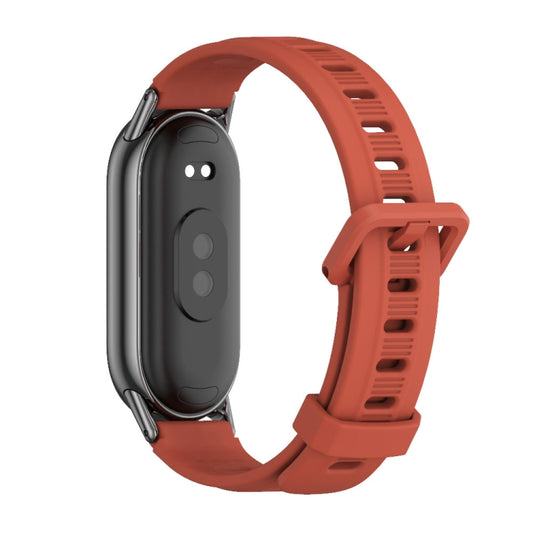 For Xiaomi Smart Band 10 / 9 / 8 Mijobs Flat Hole Breathable Silicone Watch Band(Orange+Black) - Watch Bands by MIJOBS | Online Shopping UK | buy2fix