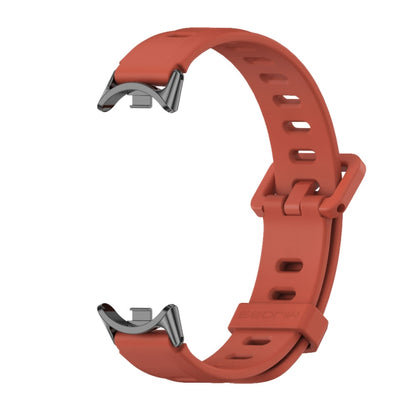 For Xiaomi Smart Band 10 / 9 / 8 Mijobs Flat Hole Breathable Silicone Watch Band(Orange+Black) - Watch Bands by MIJOBS | Online Shopping UK | buy2fix
