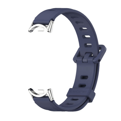 For Xiaomi Smart Band 10 / 9 / 8 Mijobs Flat Hole Breathable Silicone Watch Band(Midnight Blue+Silver) - Watch Bands by MIJOBS | Online Shopping UK | buy2fix