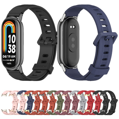 For Xiaomi Smart Band 10 / 9 / 8 Mijobs Flat Hole Breathable Silicone Watch Band(Grey+Silver) - Watch Bands by MIJOBS | Online Shopping UK | buy2fix