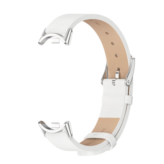 For Xiaomi Smart Band 10 / 9 / 8 Mijobs Microfiber PU Leather Watch Band(White Silver) - Watch Bands by MIJOBS | Online Shopping UK | buy2fix