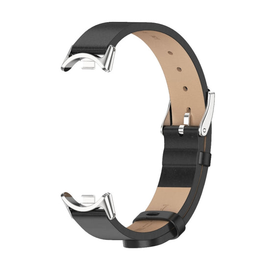 For Xiaomi Smart Band 10 / 9 / 8 Mijobs Microfiber PU Leather Watch Band(Black Silver) - Watch Bands by MIJOBS | Online Shopping UK | buy2fix