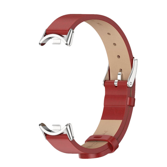 For Xiaomi Smart Band 10 / 9 / 8 Mijobs Microfiber PU Leather Watch Band(Red Silver) - Watch Bands by MIJOBS | Online Shopping UK | buy2fix