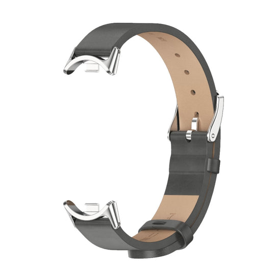 For Xiaomi Smart Band 10 / 9 / 8 Mijobs Microfiber PU Leather Watch Band(Grey Silver) - Watch Bands by MIJOBS | Online Shopping UK | buy2fix