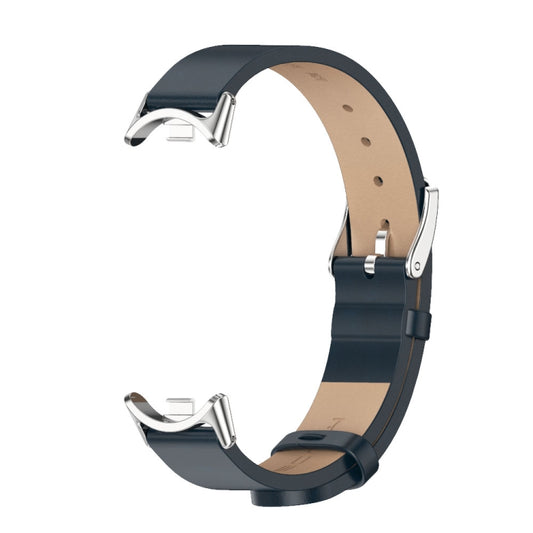 For Xiaomi Smart Band 10 / 9 / 8 Mijobs Microfiber PU Leather Watch Band(Blue Silver) - Watch Bands by MIJOBS | Online Shopping UK | buy2fix
