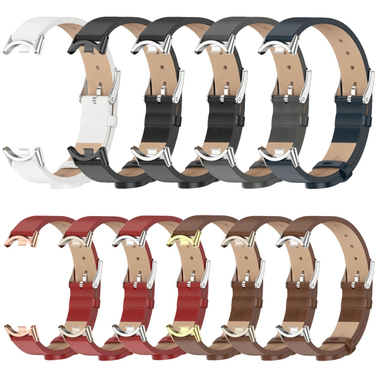 For Xiaomi Smart Band 10 / 9 / 8 Mijobs Microfiber PU Leather Watch Band(Red Light Gold) - Watch Bands by MIJOBS | Online Shopping UK | buy2fix