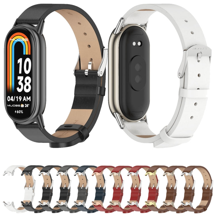 For Xiaomi Smart Band 10 / 9 / 8 Mijobs Microfiber PU Leather Watch Band(Red Light Gold) - Watch Bands by MIJOBS | Online Shopping UK | buy2fix