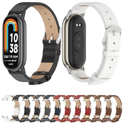 For Xiaomi Smart Band 10 / 9 / 8 Mijobs Microfiber PU Leather Watch Band(Red Light Gold) - Watch Bands by MIJOBS | Online Shopping UK | buy2fix