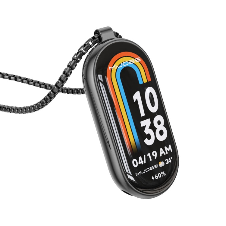 For Xiaomi Smart Band 10 / 9 / 8 Mijobs Metal Pendant Stainless Steel Watch Necklace(Black) by MIJOBS