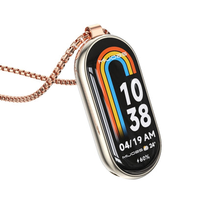 For Xiaomi Smart Band 10 / 9 / 8 Mijobs Metal Pendant Stainless Steel Watch Necklace(Rose Gold) - Watch Bands by MIJOBS | Online Shopping UK | buy2fix