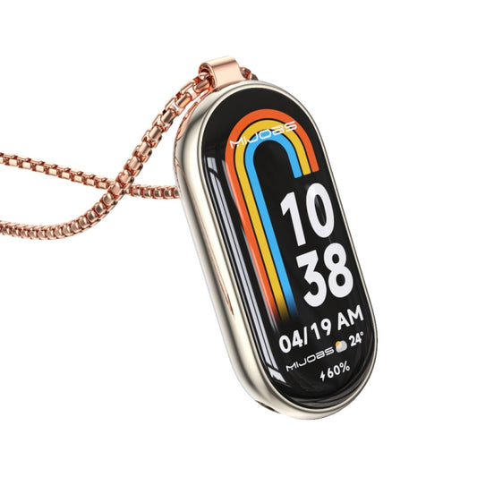 For Xiaomi Smart Band 10 / 9 / 8 Mijobs Metal Pendant Stainless Steel Watch Necklace(Rose Gold) - Watch Bands by MIJOBS | Online Shopping UK | buy2fix