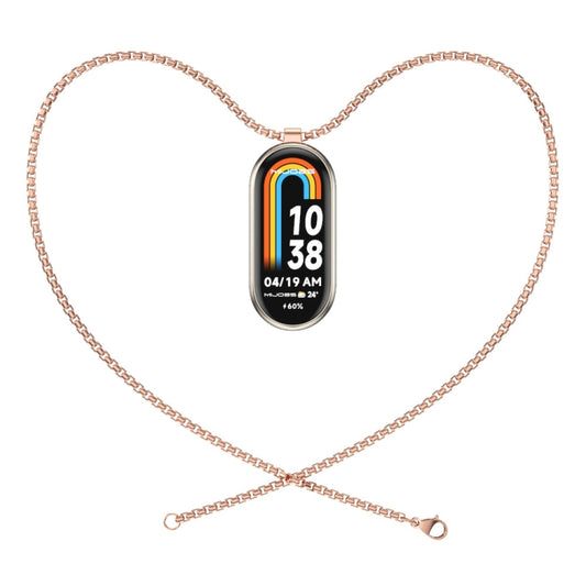 For Xiaomi Smart Band 10 / 9 / 8 Mijobs Metal Pendant Stainless Steel Watch Necklace(Rose Gold) - Watch Bands by MIJOBS | Online Shopping UK | buy2fix