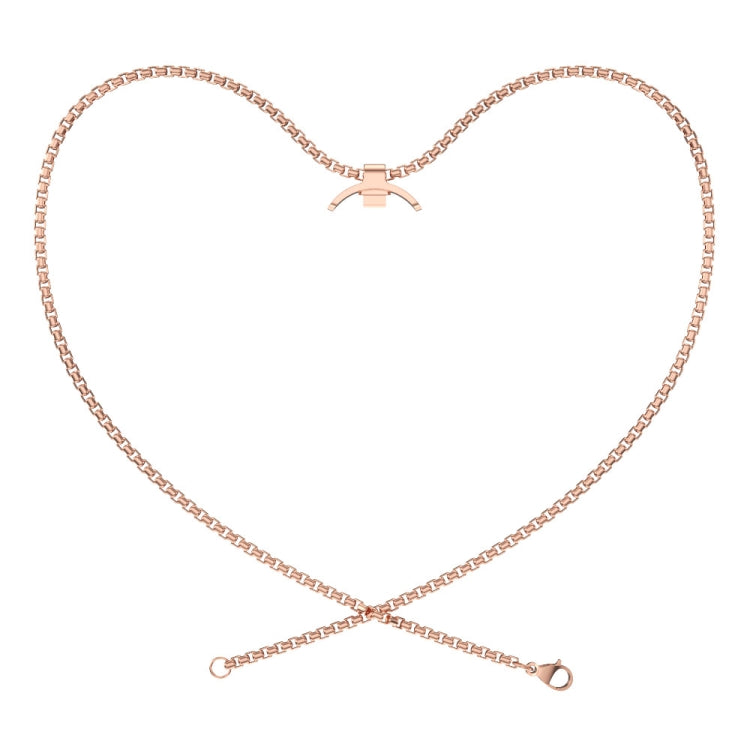 For Xiaomi Smart Band 10 / 9 / 8 Mijobs Metal Pendant Stainless Steel Watch Necklace(Rose Gold) - Watch Bands by MIJOBS | Online Shopping UK | buy2fix