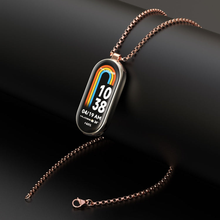 For Xiaomi Smart Band 10 / 9 / 8 Mijobs Metal Pendant Stainless Steel Watch Necklace(Rose Gold) - Watch Bands by MIJOBS | Online Shopping UK | buy2fix