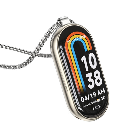 For Xiaomi Smart Band 10 / 9 / 8 Mijobs Metal Pendant Stainless Steel Watch Necklace(Silver) - Watch Bands by MIJOBS | Online Shopping UK | buy2fix
