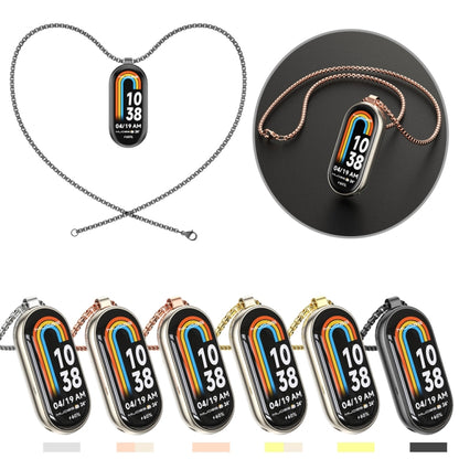 For Xiaomi Smart Band 10 / 9 / 8 Mijobs Metal Pendant Stainless Steel Watch Necklace(Rose Gold) - Watch Bands by MIJOBS | Online Shopping UK | buy2fix