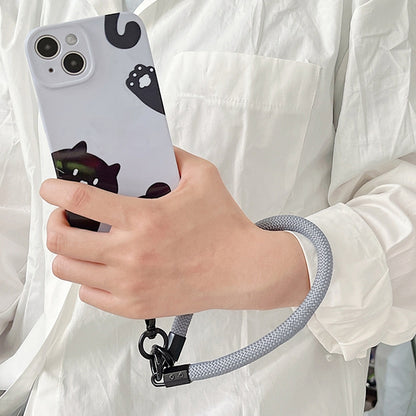 Universal Phone Short Lanyard(Matte Black + White) - Lanyards & Wrist Straps by buy2fix | Online Shopping UK | buy2fix