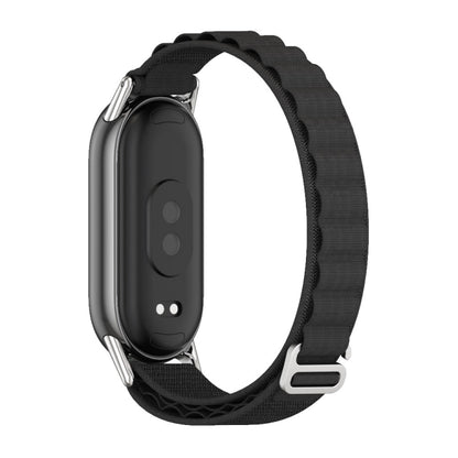 For Xiaomi Smart Band 10 / 9 / 8 Mijobs Nylon Breathable Watch Band(Black Silver) - Watch Bands by MIJOBS | Online Shopping UK | buy2fix