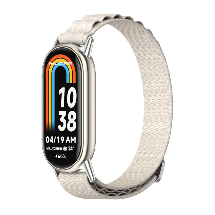 For Xiaomi Smart Band 10 / 9 / 8 Mijobs Nylon Breathable Watch Band(Grey Silver) - Watch Bands by MIJOBS | Online Shopping UK | buy2fix