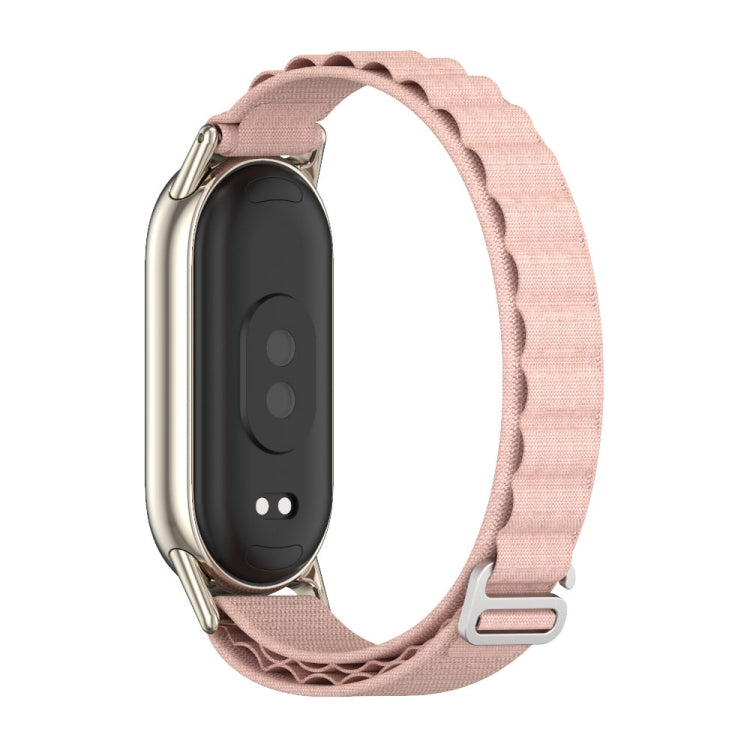 For Xiaomi Smart Band 10 / 9 / 8 Mijobs Nylon Breathable Watch Band(Pink Light Gold) - Watch Bands by MIJOBS | Online Shopping UK | buy2fix