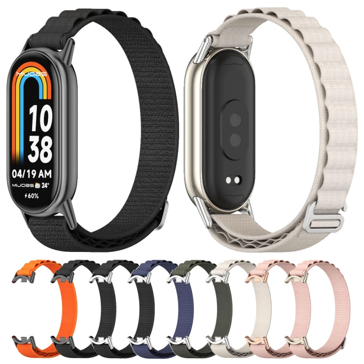 For Xiaomi Smart Band 10 / 9 / 8 Mijobs Nylon Breathable Watch Band(Grey Silver) - Watch Bands by MIJOBS | Online Shopping UK | buy2fix