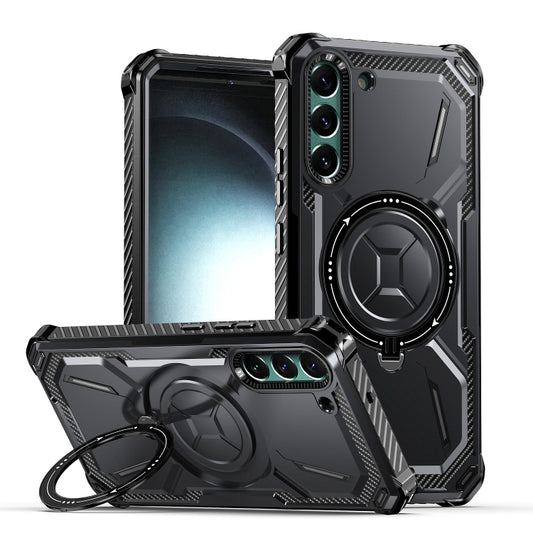For Samsung Galaxy S22+ 5G Armor Series Holder Phone Case(Black) - Galaxy S22+ 5G Cases by buy2fix | Online Shopping UK | buy2fix