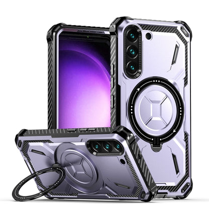 For Samsung Galaxy S21 5G Armor Series Holder Phone Case(Light Purple) - Galaxy S21 5G Cases by buy2fix | Online Shopping UK | buy2fix