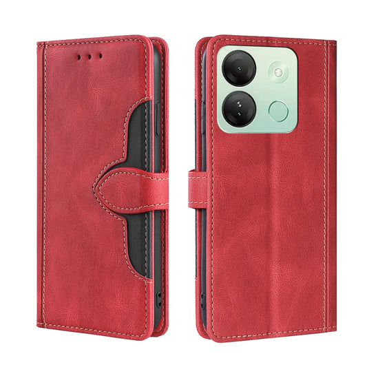 For Infinix Smart 7 HD Skin Feel Magnetic Buckle Leather Phone Case(Red) - Infinix Cases by buy2fix | Online Shopping UK | buy2fix