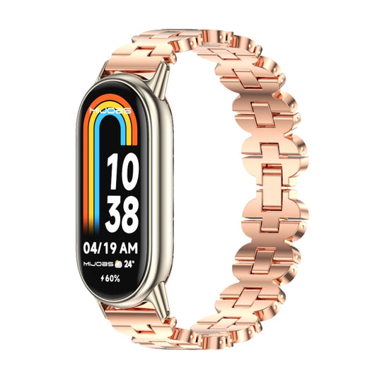 For Xiaomi Smart Band 10 / 9 / 8 Mijobs Bone Chain Stainless Steel Watch Band(Rose Gold+Light Gold) - Watch Bands by MIJOBS | Online Shopping UK | buy2fix