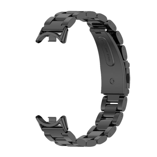 For Xiaomi Smart Band 10 / 9 / 8 Mijobs Three Bead Stainless Steel Watch Band(Black) - Watch Bands by MIJOBS | Online Shopping UK | buy2fix