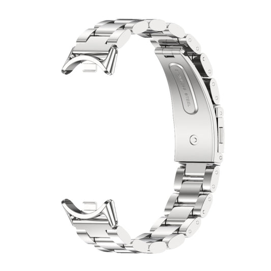 For Xiaomi Smart Band 10 / 9 / 8 Mijobs Three Bead Stainless Steel Watch Band(Silver) - Watch Bands by MIJOBS | Online Shopping UK | buy2fix