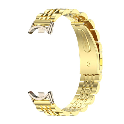 For Xiaomi Smart Band 10 / 9 / 8 Mijobs Seven Bead Stainless Steel Watch Band(Gold+Light Gold) - Watch Bands by MIJOBS | Online Shopping UK | buy2fix