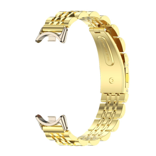 For Xiaomi Smart Band 10 / 9 / 8 Mijobs Seven Bead Stainless Steel Watch Band(Gold+Light Gold) - Watch Bands by MIJOBS | Online Shopping UK | buy2fix
