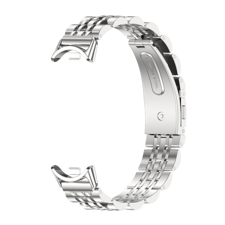 For Xiaomi Smart Band 10 / 9 / 8 Mijobs Seven Bead Stainless Steel Watch Band(Silver) - Watch Bands by MIJOBS | Online Shopping UK | buy2fix