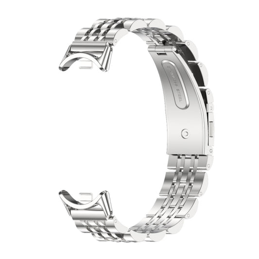 For Xiaomi Smart Band 10 / 9 / 8 Mijobs Seven Bead Stainless Steel Watch Band(Silver) - Watch Bands by MIJOBS | Online Shopping UK | buy2fix