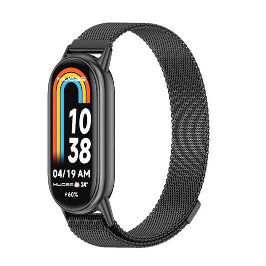 For Xiaomi Smart Band 10 / 9 / 8 Mijobs Milan Magnetic Metal Stainless Steel Watch Band(Black) - Watch Bands by MIJOBS | Online Shopping UK | buy2fix
