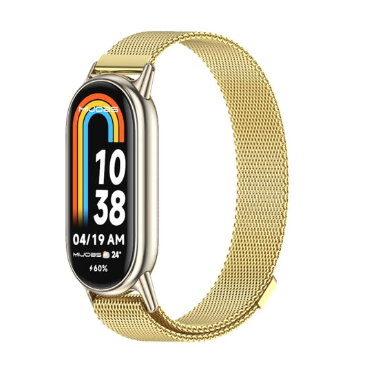 For Xiaomi Smart Band 10 / 9 / 8 Mijobs Milan Magnetic Metal Stainless Steel Watch Band(Gold+Light Gold) - Watch Bands by MIJOBS | Online Shopping UK | buy2fix