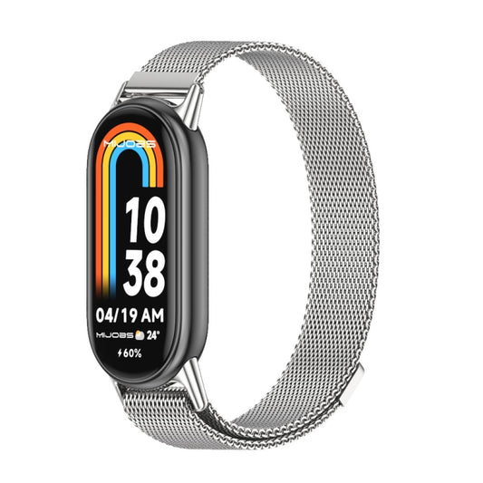 For Xiaomi Smart Band 10 / 9 / 8 Mijobs Milan Magnetic Metal Stainless Steel Watch Band(Silver) - Watch Bands by MIJOBS | Online Shopping UK | buy2fix
