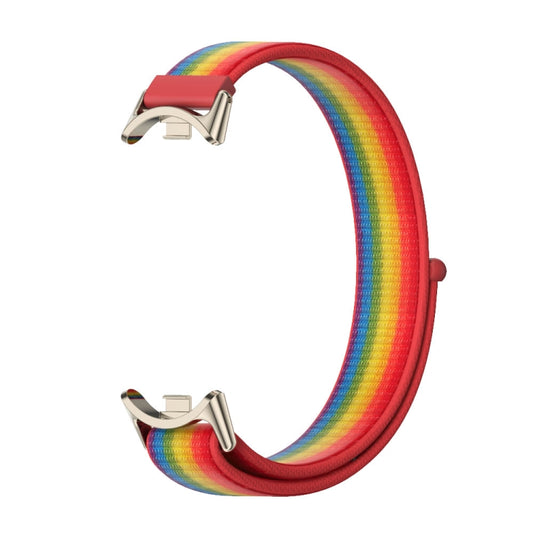 For Xiaomi Smart Band 10 / 9 / 8 Mijobs Breathable Nylon Loop Watch Band(Rainbow Light Gold) - Watch Bands by MIJOBS | Online Shopping UK | buy2fix