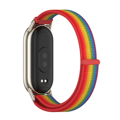 For Xiaomi Smart Band 10 / 9 / 8 Mijobs Breathable Nylon Loop Watch Band(Rainbow Light Gold) - Watch Bands by MIJOBS | Online Shopping UK | buy2fix