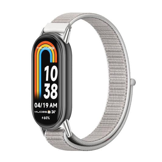 For Xiaomi Smart Band 10 / 9 / 8 Mijobs Breathable Nylon Loop Watch Band(Sea Shell Silver) - Watch Bands by MIJOBS | Online Shopping UK | buy2fix