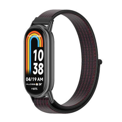 For Xiaomi Smart Band 10 / 9 / 8 Mijobs Breathable Nylon Loop Watch Band(Black Red) - Watch Bands by MIJOBS | Online Shopping UK | buy2fix